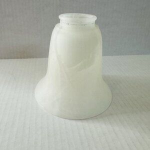 Bell Glass Shade Smooth Frosted White Swirl Ceiling Fan 2” Top 5.5” Base, Height